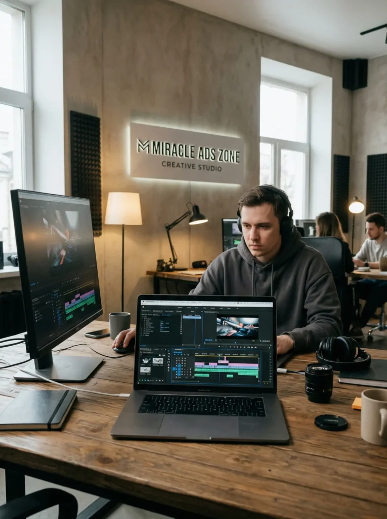 15_video-content-production-editing-studiomiracle-ads_video-content-production-editing-studio_miracle-ads-zone_editor_working_202603262213